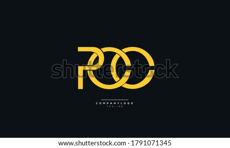 Alphabet letter icon logo PCC