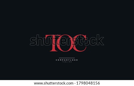 TOC Letter Business Logo Design Alphabet Icon Vector Symbol