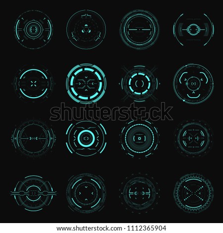 Hud futuristic element. Hi-tech user interface. Abstract virtual target. Vector illustration.