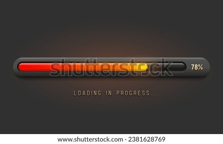 Progress loading bar. Downloading process. Concept technology. Vector illustration.