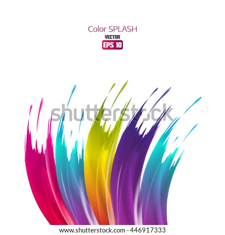 Colored splashes isolated on white background. Vector illustration