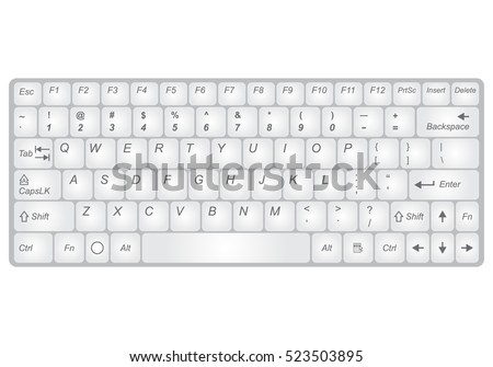 Computer keyboard isolated on a white background. Vector illustration.