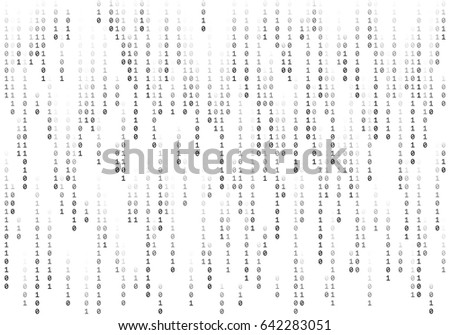 Binary computer code. Abstract technology background. Vector illustration.