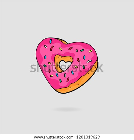 Heart shaped donut. Simpsons theme. Homers delicious. Love donut. Like food art. Sweet cake.