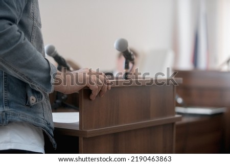 lawyer speaks before a Russian court in defense of the accused Zdjęcia stock © 