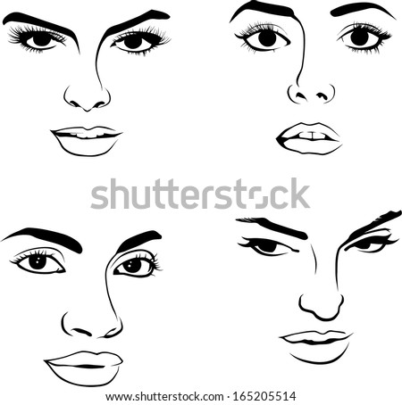 Face Of Woman Stock Vector Illustration 165205514 : Shutterstock