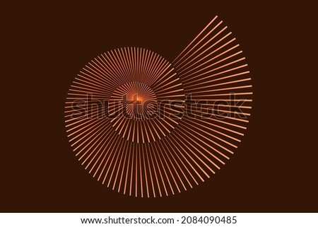 Geometric Nautilus shell icon. Flat vector illustration