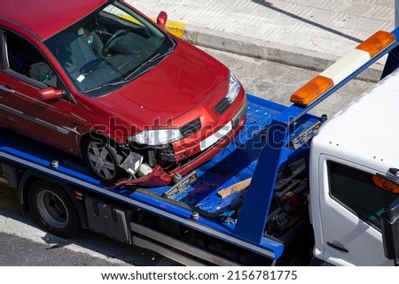 Similar – Image, Stock Photo Crashed car loading=
