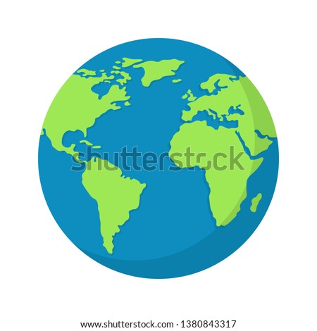 Earth globe isolated on white background. World map. Earth icon. Clean and modern vector illustration for design, web.