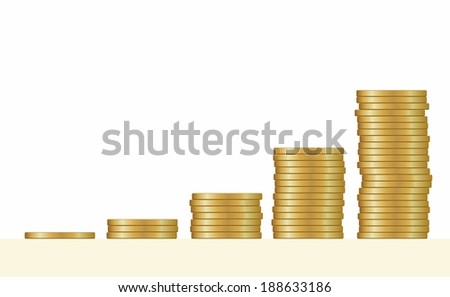 Gold coins. Stack