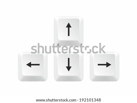 Keyboard Arrows isolated on white background. Vector illustration