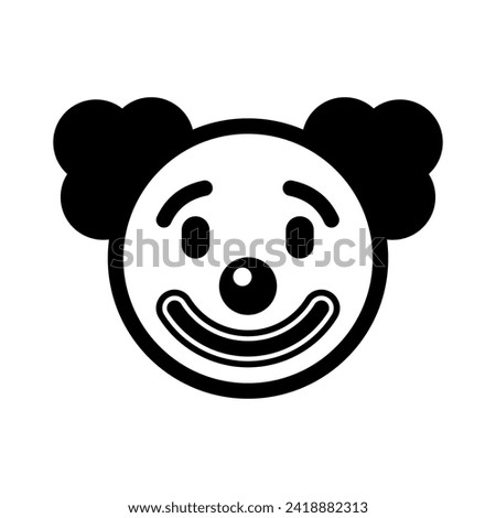 Clown face icon. Circus carnival Fun cute smile mask face. Cheerful funny comedian joker character symbol. Vector illustration