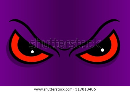 Angry eyes in cartoon. Vector illustration