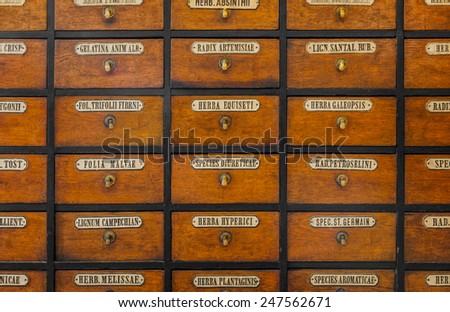 apothecary wood chest with drawers