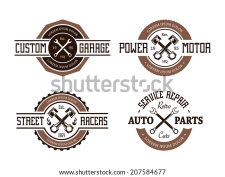 Retro styled vector auto emblems.