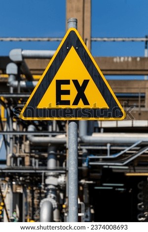 Similar – Image, Stock Photo The word EX in blue color on orange background, on the upper edge ventilation slots