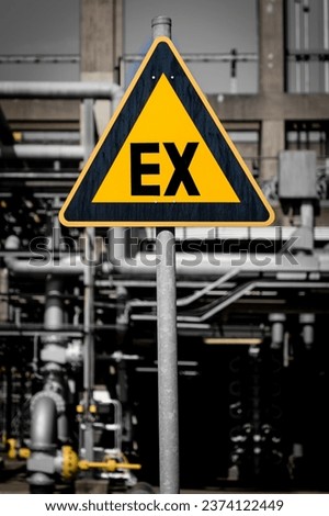 Similar – Image, Stock Photo The word EX in blue color on orange background, on the upper edge ventilation slots