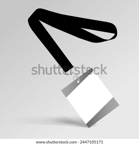 Black ribbon and badge. Template for presentation of their design. Realistic vector illustration