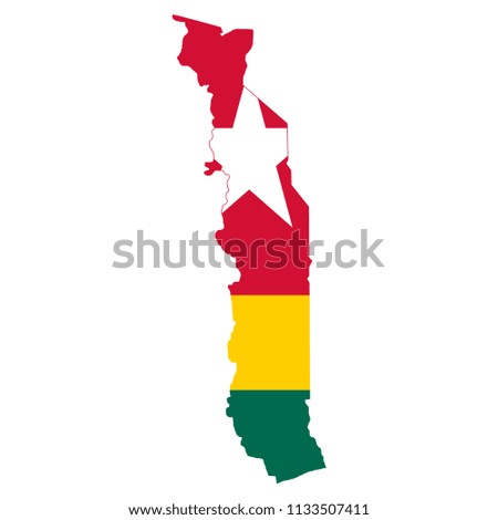 flag map of togo