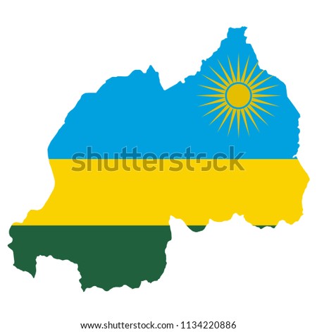 flag map of Rwanda