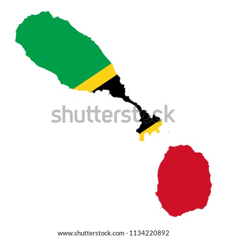 flag map of Saint Kitts Nevis