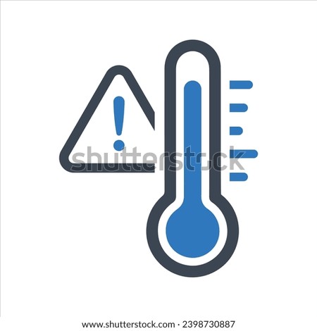 High temperature warning icon. Temperature icon