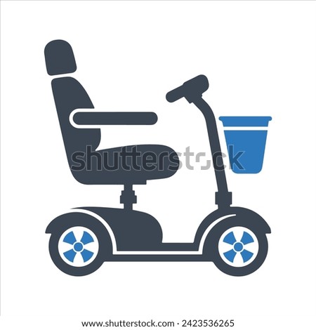 Mobility scooter icon. Fast shipping delivery truck icon