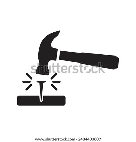 Repair icon. Hammer and nail icon