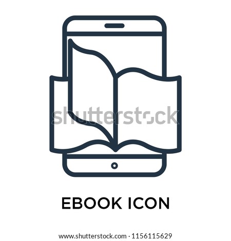 Ebook icon vector isolated on white background, Ebook transparent sign , thin pictogram or outline symbol design in linear style