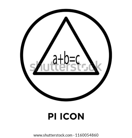 Pi icon vector isolated on white background, Pi transparent sign , line and outline elements in linear style