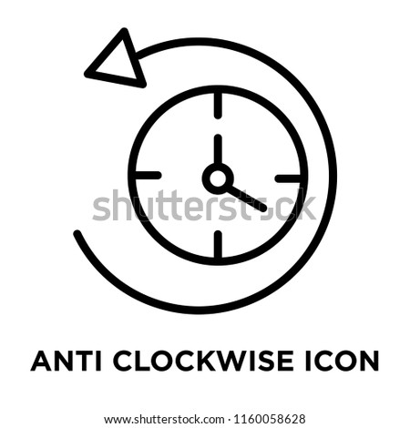 Anti clockwise icon vector isolated on white background, Anti clockwise transparent sign , line and outline elements in linear style