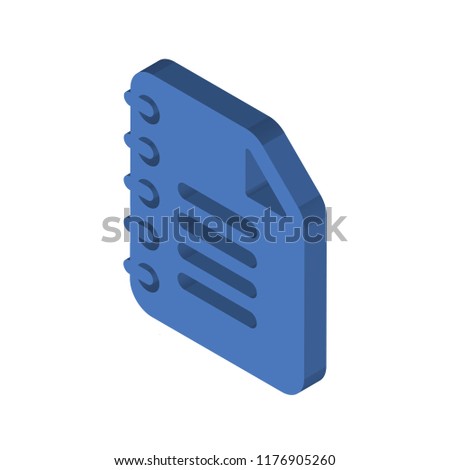 Notepad isometric left top view 3D icon