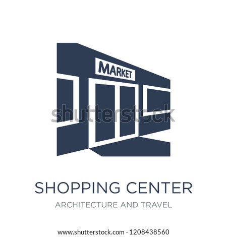 Shopping center icon. Trendy flat vector Shopping center icon on white background from Architecture and Travel collection, vector illustration can be use for web and mobile, eps10