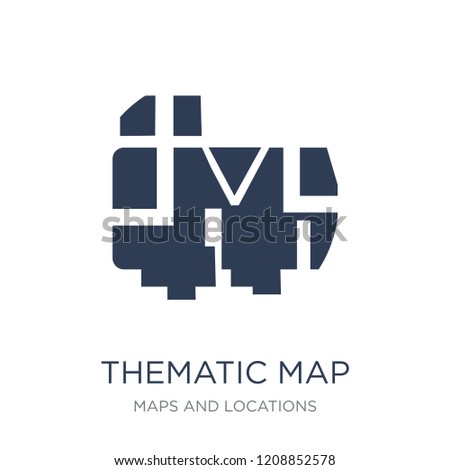 Thematic Map icon. Trendy flat vector Thematic Map icon on white background from Maps and Locations collection, vector illustration can be use for web and mobile, eps10