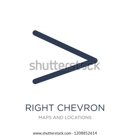 Right chevron icon. Trendy flat vector Right chevron icon on white background from Maps and Locations collection, vector illustration can be use for web and mobile, eps10