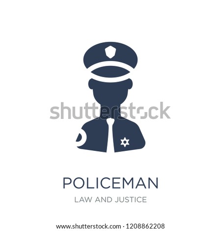 Policeman icon. Trendy flat vector Policeman icon on white background from law and justice collection, vector illustration can be use for web and mobile, eps10