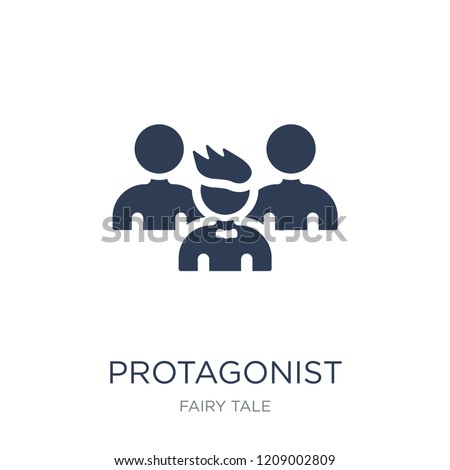 protagonist icon. Trendy flat vector protagonist icon on white background from Fairy Tale collection, vector illustration can be use for web and mobile, eps10