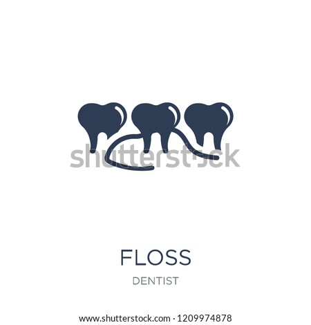 Floss icon. Trendy flat vector Floss icon on white background from Dentist collection, vector illustration can be use for web and mobile, eps10