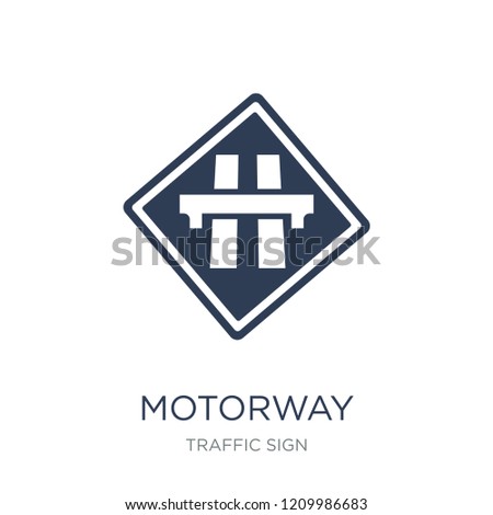 Motorway sign icon. Trendy flat vector Motorway sign icon on white background from traffic sign collection, vector illustration can be use for web and mobile, eps10