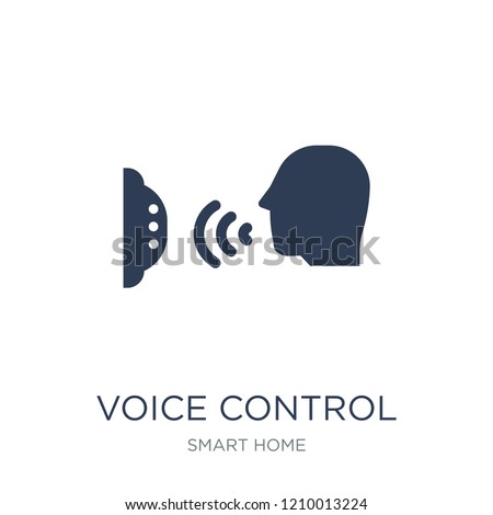 Voice control icon. Trendy flat vector Voice control icon on white background from smart home collection, vector illustration can be use for web and mobile, eps10