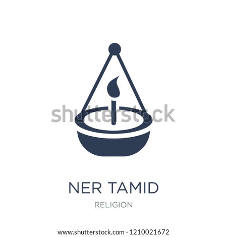 Ner Tamid icon. Trendy flat vector Ner Tamid icon on white background from Religion collection, vector illustration can be use for web and mobile, eps10