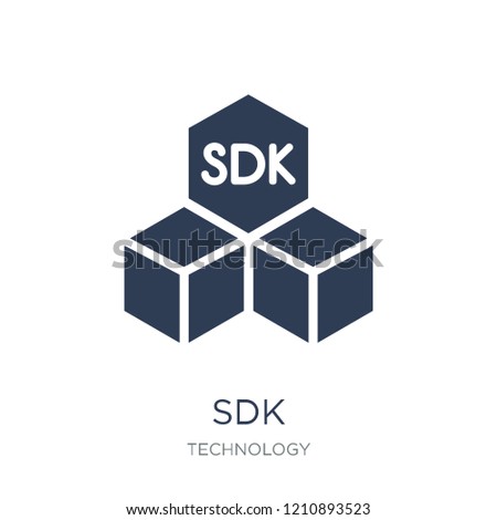 SDK icon. Trendy flat vector SDK icon on white background from Technology collection, vector illustration can be use for web and mobile, eps10