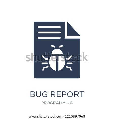 Bug report icon. Trendy flat vector Bug report icon on white background from Programming collection, vector illustration can be use for web and mobile, eps10