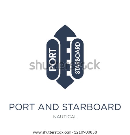 port and starboard icon. Trendy flat vector port and starboard icon on white background from Nautical collection, vector illustration can be use for web and mobile, eps10