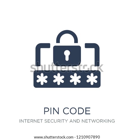 Pin code icon. Trendy flat vector Pin code icon on white background from Internet Security and Networking collection, vector illustration can be use for web and mobile, eps10