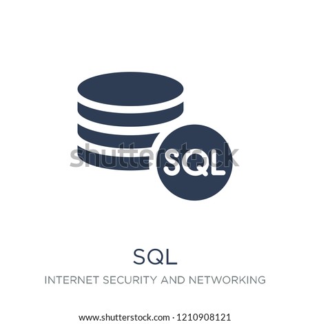 Sql icon. Trendy flat vector Sql icon on white background from Internet Security and Networking collection, vector illustration can be use for web and mobile, eps10