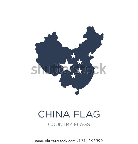China flag icon. Trendy flat vector China flag icon on white background from Country Flags collection, vector illustration can be use for web and mobile, eps10