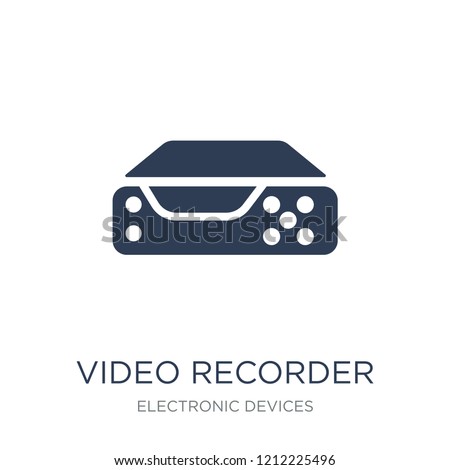 Video recorder icon. Trendy flat vector Video recorder icon on white background from Electronic devices collection, vector illustration can be use for web and mobile, eps10