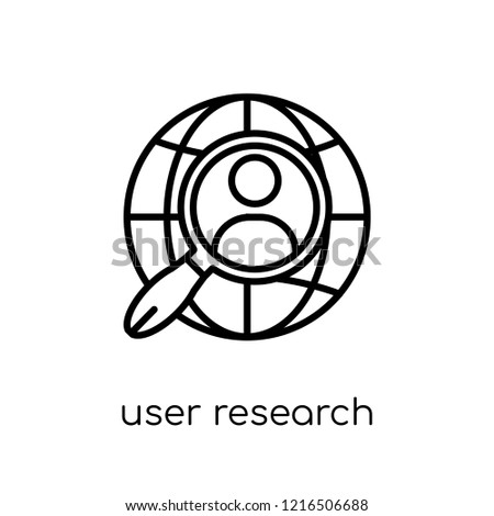 User research icon. Trendy modern flat linear vector User research icon on white background from thin line Technology collection, editable outline stroke vector illustration