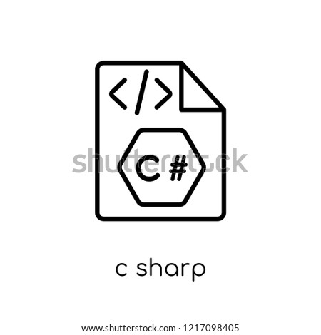 C sharp icon. Trendy modern flat linear vector C sharp icon on white background from thin line Programming collection, editable outline stroke vector illustration